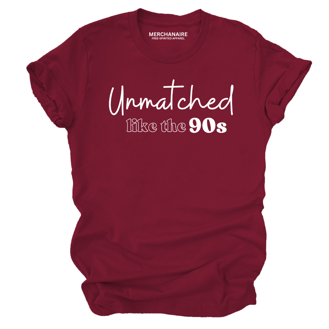 Unmatched Like the 90s burgundy Retro Graphic T-Shirt for Nostalgic 90s Fashion