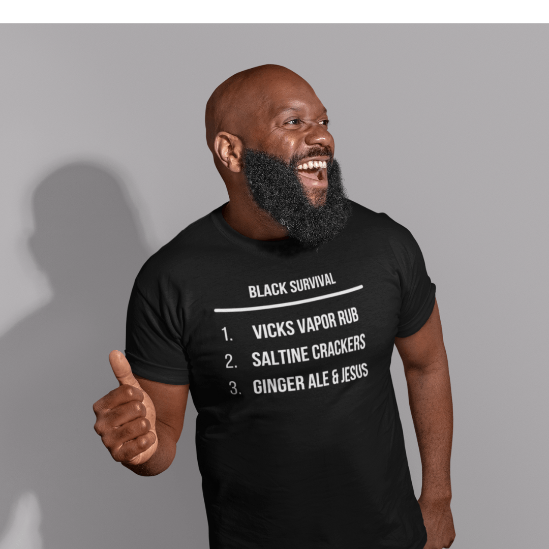 Black Survival T-Shirt - WHITE Shirts & Tops Merchanaire