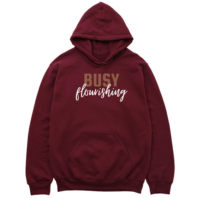 Busy Flourishing - Hoodie - Burgundy Hoodie Merchanaire