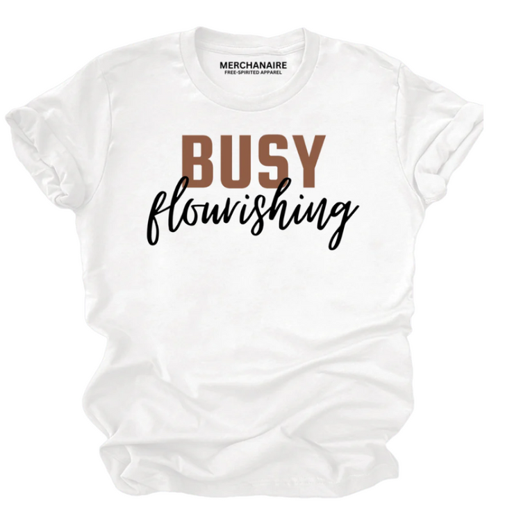 BUSY FLOURISHING - T - SHIRT - White T-Shirt Merchanaire