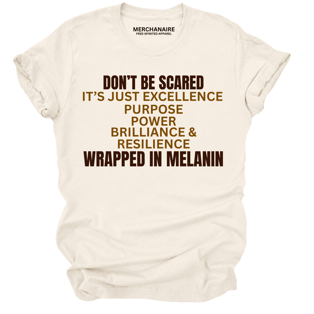 Excellence Wrapped In Melanin T-Shirt - Beige T-Shirt Merchanaire