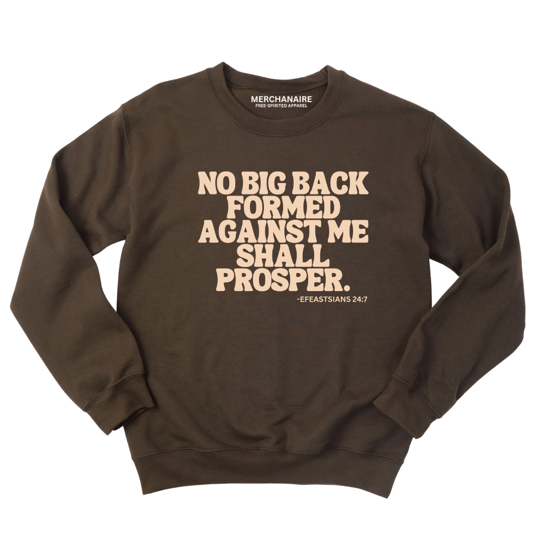 No Big Back Formed Against Me Shall Prosper - Sweatshirt - BROWN Sweatshirt Merchanaire