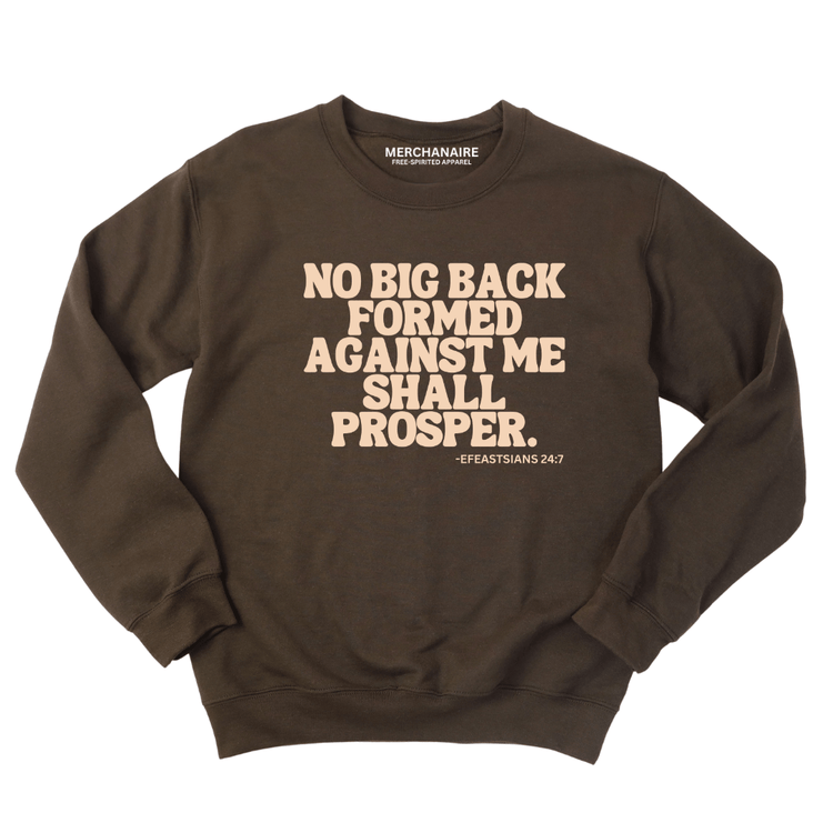 No Big Back Formed Against Me Shall Prosper - Sweatshirt - BROWN Sweatshirt Merchanaire
