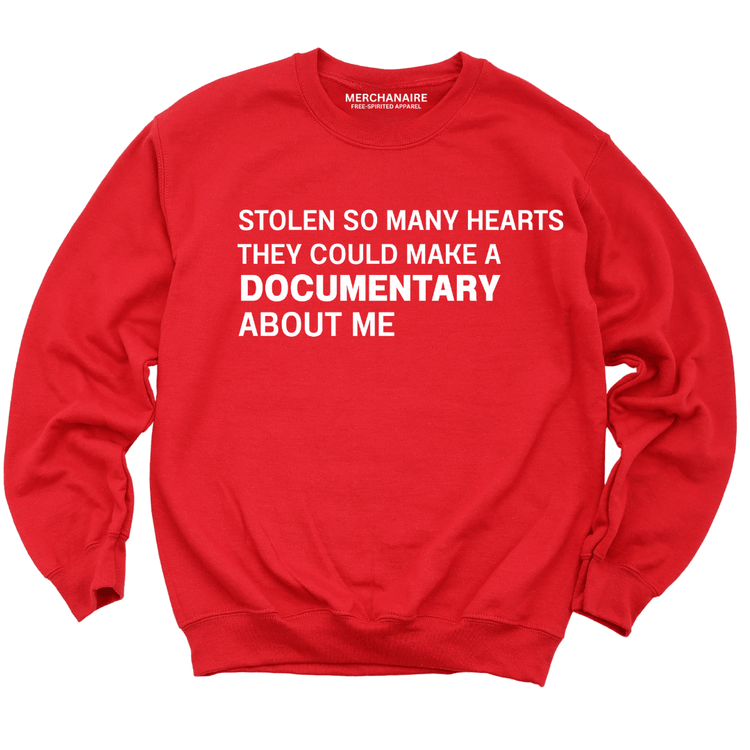 Stolen So Many Hearts Documentary Sweatshirt - Red Sweatshirt Merchanaire