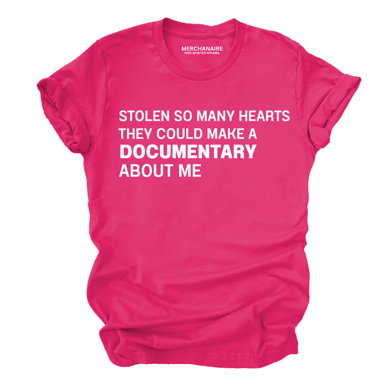 Stolen So Many Hearts Documentary T-Shirt - Berry T-Shirt Merchanaire