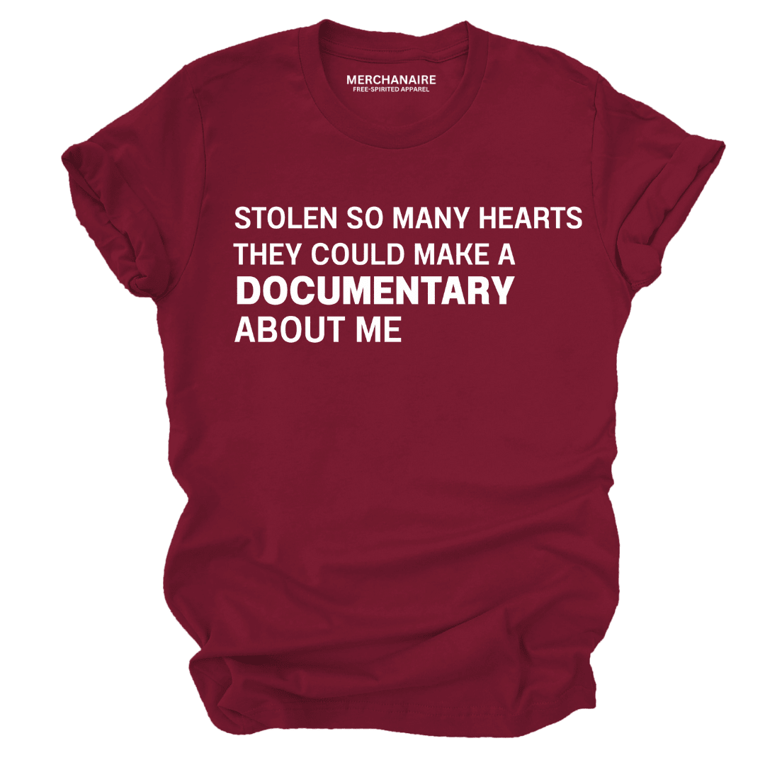 Stolen So Many Hearts Documentary T-Shirt - Burgundy T-Shirt Merchanaire
