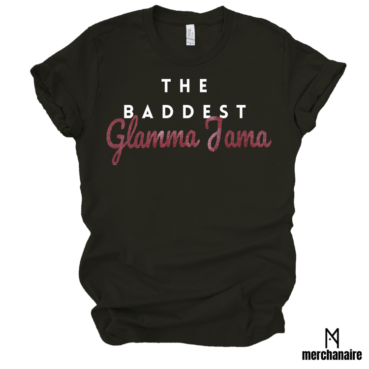 THE BADDEST GLAMMA JAMA - BLACK Shirts & Tops Merchanaire