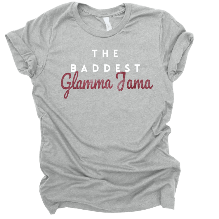 THE BADDEST GLAMMA JAMA - GREY Shirts & Tops Merchanaire