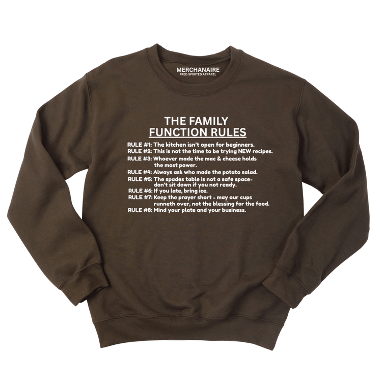 The Family Function Rules Sweatshirt - Dark Brown Sweatshirt Merchanaire