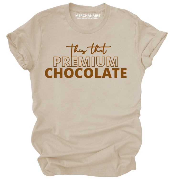 THIS THAT PREMIUM CHOCOLATE T - SHIRT - TAN Shirts & Tops Merchanaire