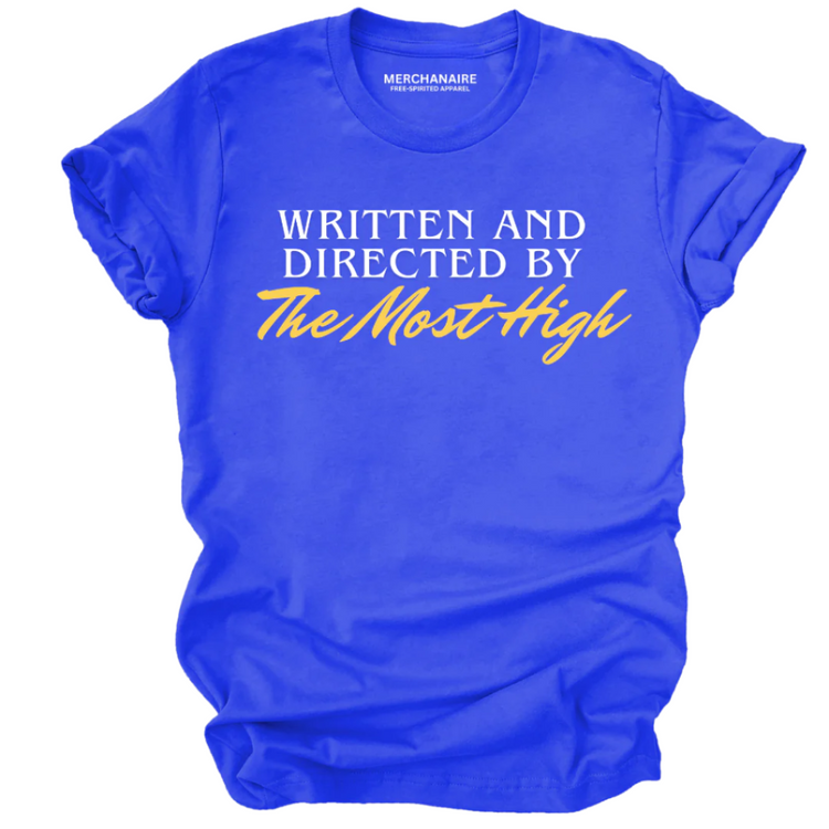 Written and Directed By The Most High - T-Shirt - ROYAL BLUE T-Shirt Merchanaire