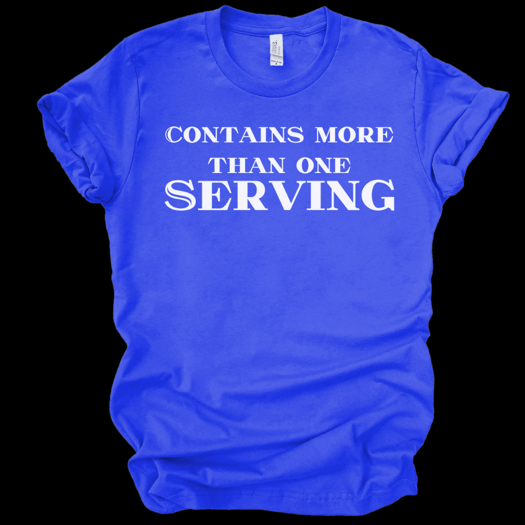 CONTAINS MORE THAN ONE SERVING T - SHIRT - ROYAL BLUE Shirts & Tops Merchanaire