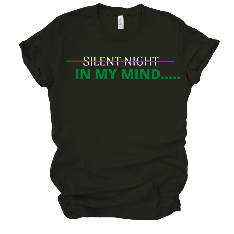 SILENT NIGHT/IN MY MIND T - SHIRT - BLACK Shirts & Tops Merchanaire